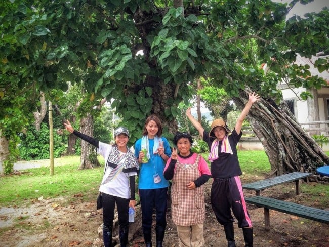 沖縄やんばるでボランティア活動をする学生と受け入れ農家さん