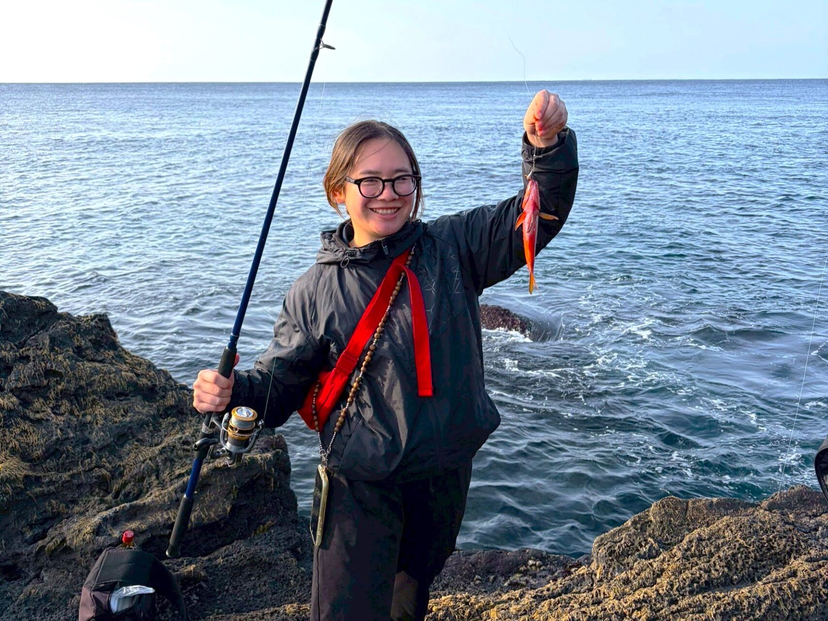 竹島での釣り